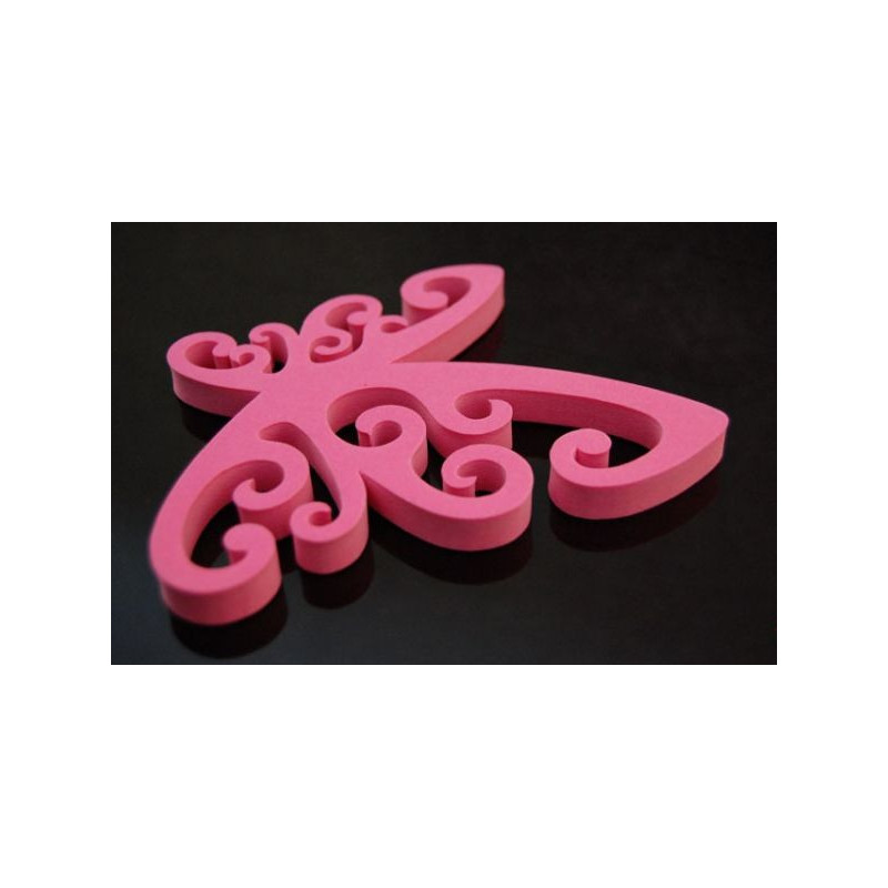 Pillangó dekor pakk 10 darabos natúr pink