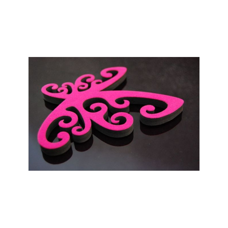 Pillangó dekor pakk 10 darabos pink bársony