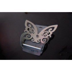 Pillangó minta wc papírtartó metál ezüst