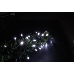 Kültéri LED fényfüzér 10m zöld kábel, 100 fehér LED plusz tag