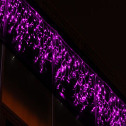 Kültéri LED fényjégcsap 3m x 1m fehér kábel, 228 pink LED