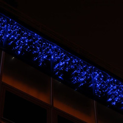 Beltéri LED Fényjégcsap 3m x 0,5m fehér kábel, 50 kék LED