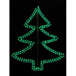 Nagy fenyőfa motívum 70x83cm zöld LED