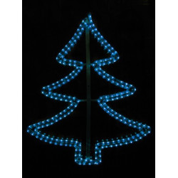 Nagy fenyőfa motívum 70x83cm kék LED