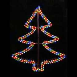 Nagy fenyőfa motívum 70x83cm színes LED