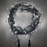 Kültéri LED fényfüzér 10m zöld kábel, 100 fehér LED plusz tag