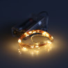 Elemes meleg fehér mikroLED fényfüzér 2m, 20 LED rézdróton