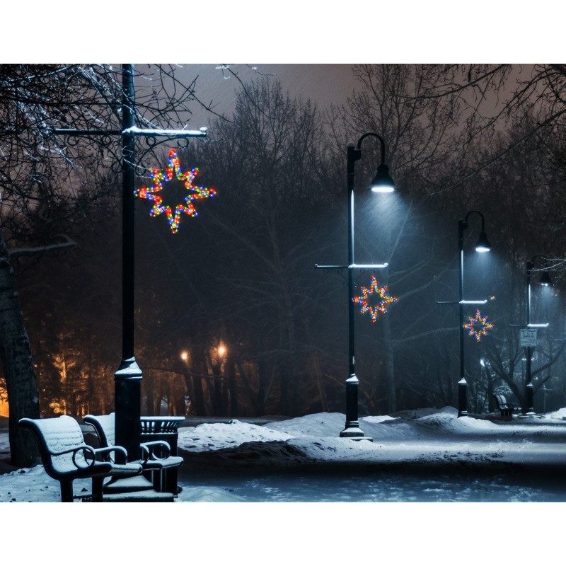 Sarkcsillag 8 ágú kicsi 47cm színes LED
