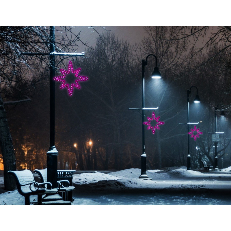 Sarkcsillag 8 ágú kicsi 47cm rózsaszín LED
