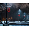 Nagy fenyőfa motívum 70x83cm piros LED