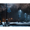 Nagy fenyőfa motívum 70x83cm kék LED