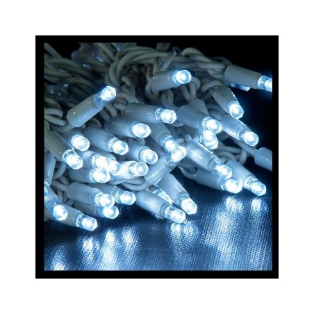 Kültéri LED fényfüzér 20m fehér kábel, 120 fehér LED