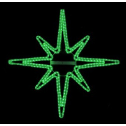 Nagy Sarkcsillag motívum 8 ágú 100cm zöld LED