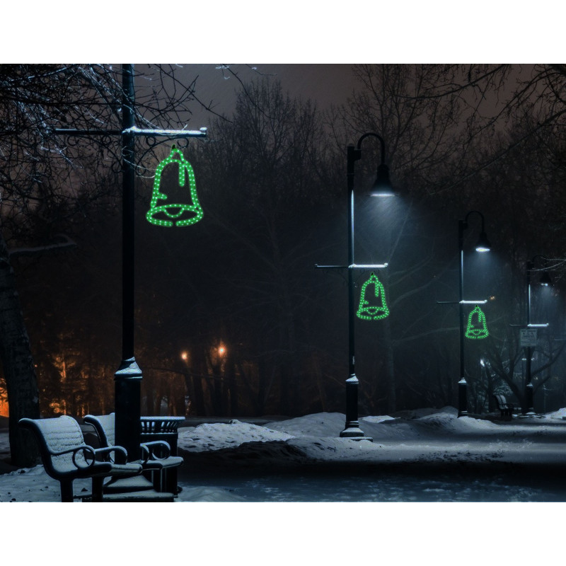 Nagy harang motívum 55x75cm zöld LED