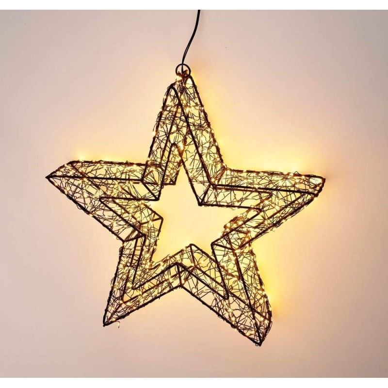 Világító 3D Karácsonyi Csillag Dekoráció - 38cm, 350 LED Extra Meleg Fehér Fénnyel