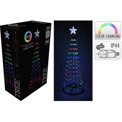 RGB LED Fényfa Karácsonyfa - 1,5 Méter, 154 Színváltós LED + Színes Csillag