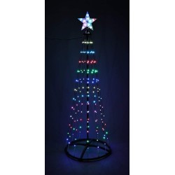 RGB LED Fényfa Karácsonyfa - 1,5 Méter, 154 Színváltós LED + Színes Csillag