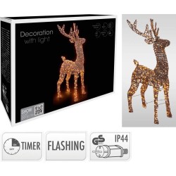 Világító Karácsonyi Rénszarvas Dekoráció - 80cm, 600 LED Extra Meleg Fehér