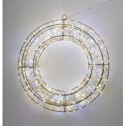 Világító Karácsonyi Koszorú - 50cm, 720 LED Meleg Fehér, Dimmelhető