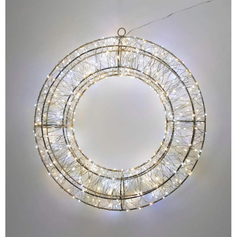 Világító Karácsonyi Koszorú - 50cm, 720 LED Meleg Fehér, Dimmelhető