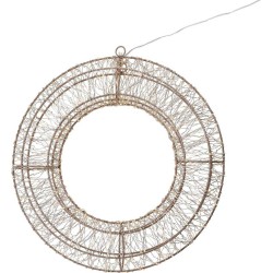 Világító Karácsonyi Koszorú - 50cm, 720 LED Meleg Fehér, Dimmelhető