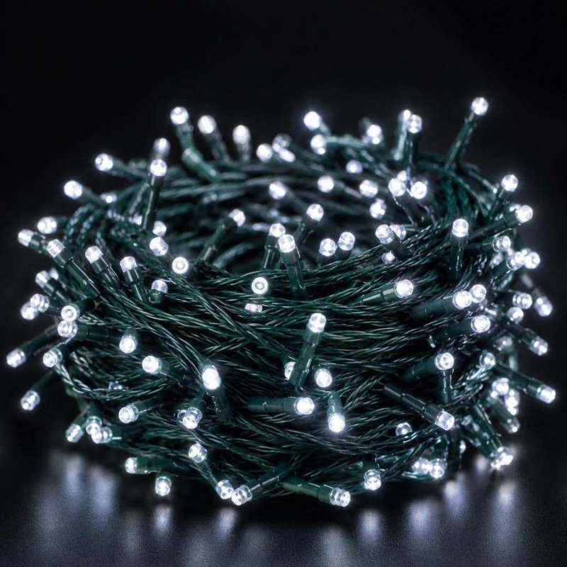 Kültéri LED fényfüzér 10 m, 200 hidegfehér LED, sorolható