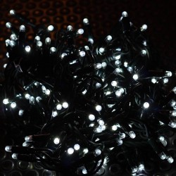 Kültéri LED fényfüzér 10 m, 200 hidegfehér LED, sorolható
