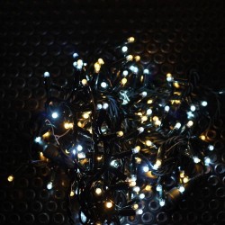 Kültéri LED fényfüzér 10 m, 100+100 hideg/meleg fehér LED