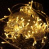 LED fényfüzér 10 m átlátszó kábel, 100 melegfehér LED