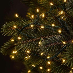 LED fényfüzér 10 m zöld kábel, 100 melegfehér LED