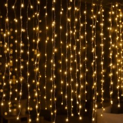 LED fényfüggöny 1x3 m, 300 melegfehér LED