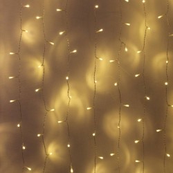 LED fényfüggöny 1x1,5 m, 150 melegfehér LED