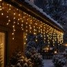 LED jégcsapfüzér 4 m zöld kábel, 200 melegfehér LED, IP44