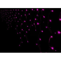 Kültéri LED fényjégcsap 4m x 1,5m fehér kábel, 304 pink LED